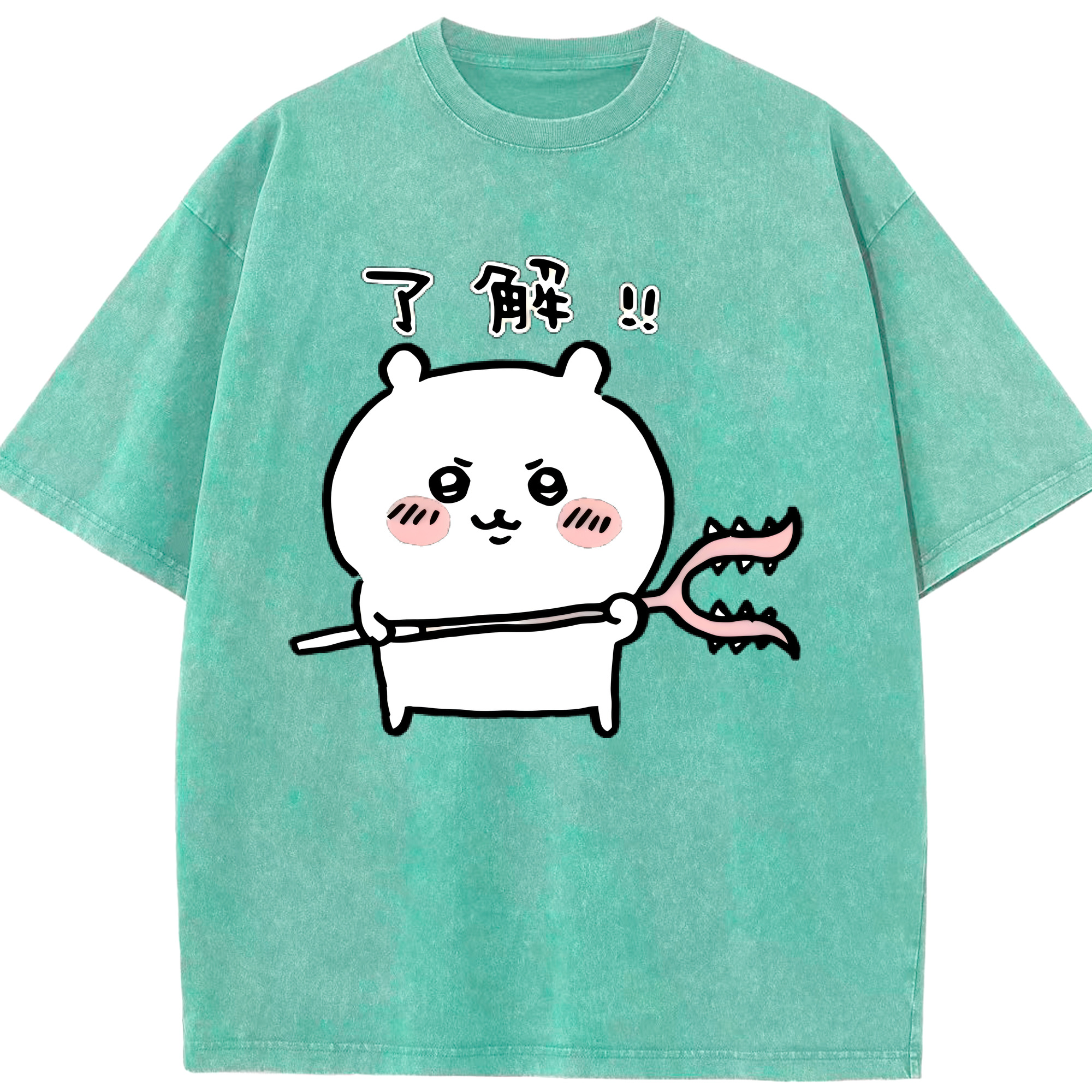 （画像用） ちいかわ ちいかわ Chii-kawa chiikawa 綿100% ヴィンテージ風 半袖Tシャツ（フロントプリント）
